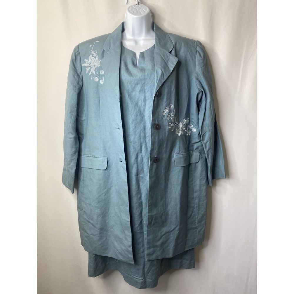 Cynthia Taylor Womens Linen Suit‎ Dress Size Large Business Wear Spring Pastel